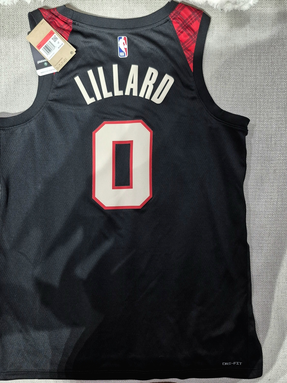NWT Nike Damian Lillard Portland Trail Blazers City Edition Plaid Swingman Large